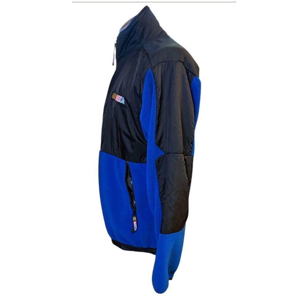 NASCAR Fleece Jacket By Essex Vintage Size M Blue/Black Full Zip Racing - Picture 7 of 8